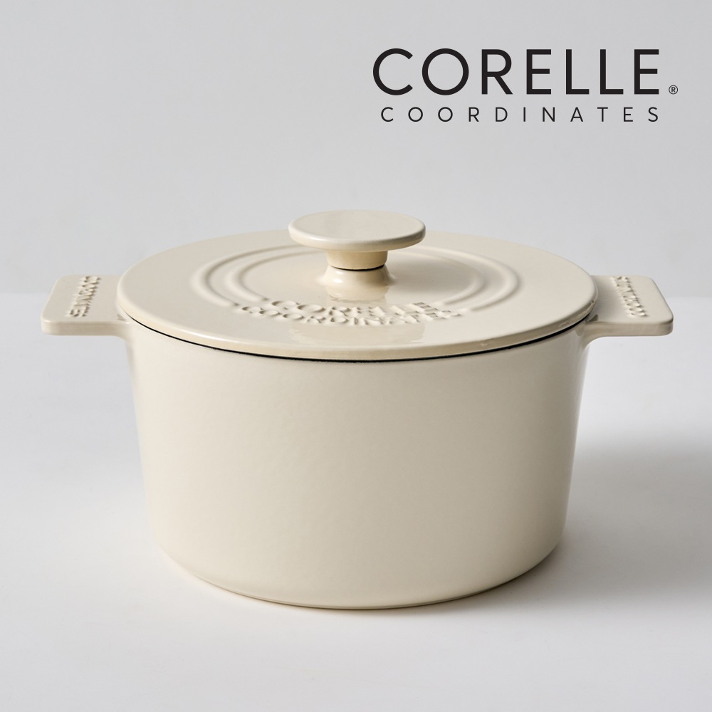 アシュリー鋳鉄ノンスティックシチューポット (18cm) アイボリー