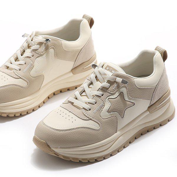 [シューズ] レザー星 女性 レディース スリッポン スニーカー 4cm sjperu-S73