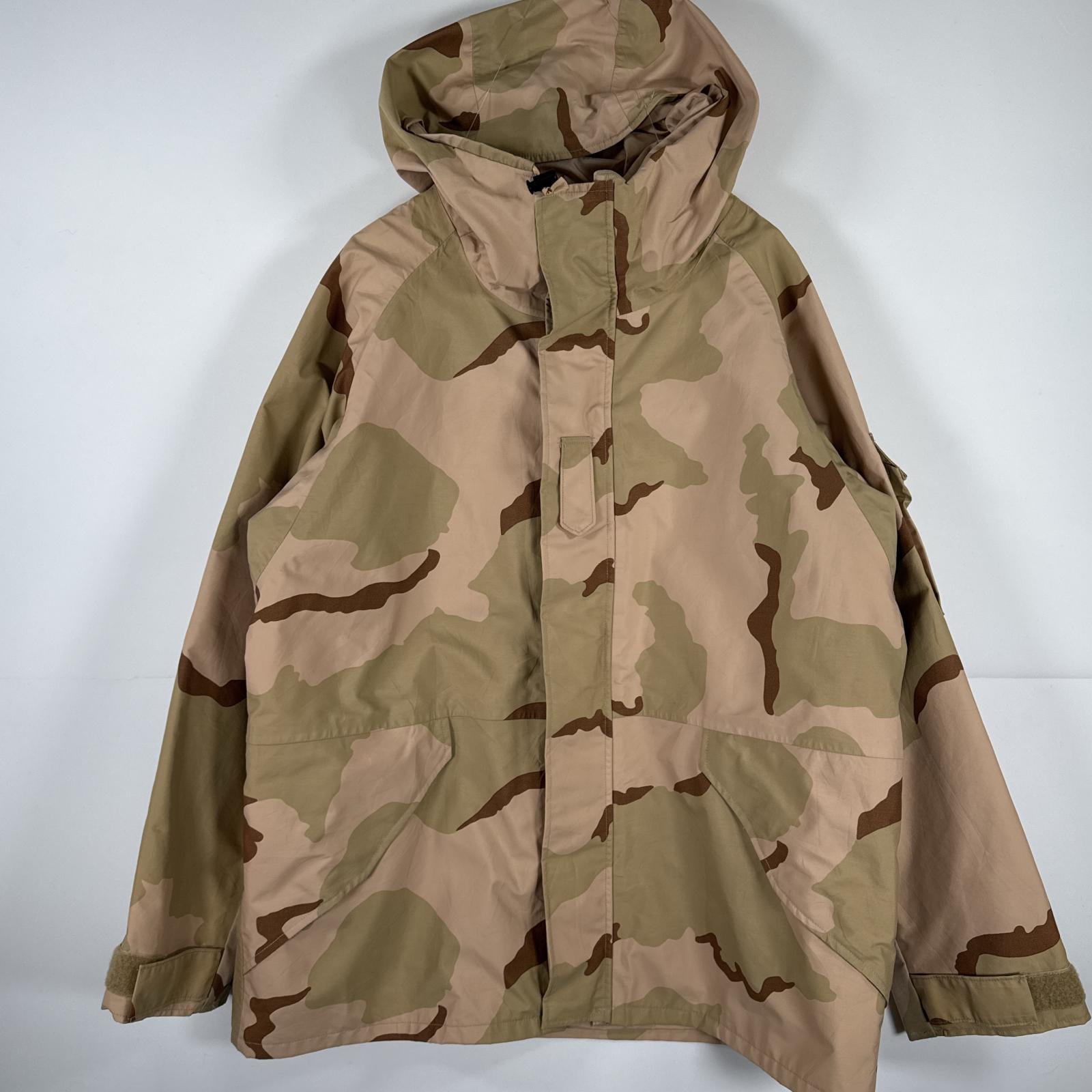 古着 ミリタリージャケット ECWCS GORE-TEX デザートカモ 米軍 ゴアテックスパーカー カモフラ 実物 大きいサイズ X largelong ベージュ メンズ