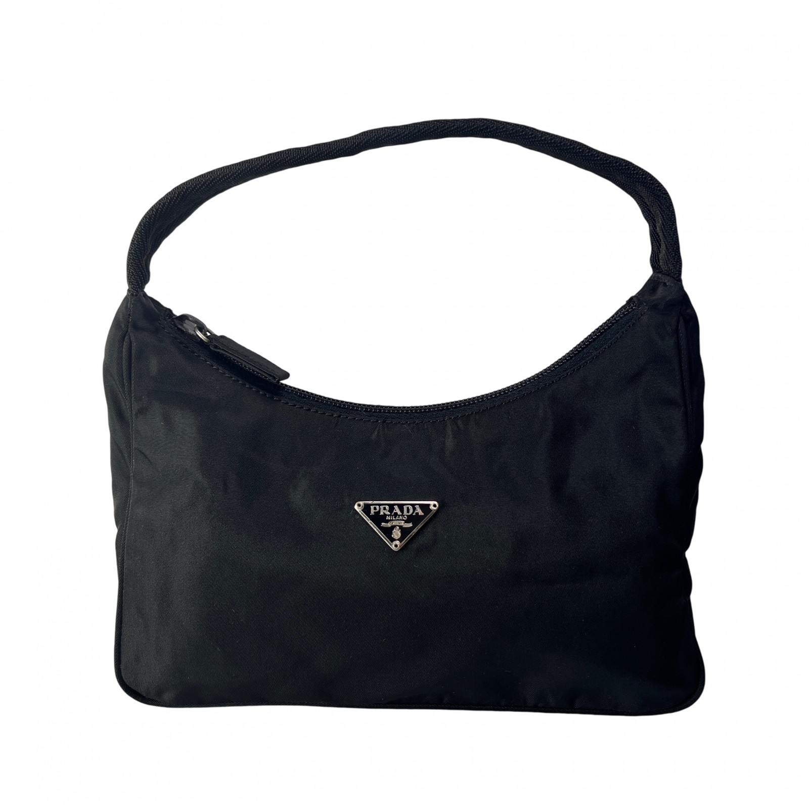 PRADA プラダ 三角ロゴ ナイロン ハンドバッグ 黒 A-14110