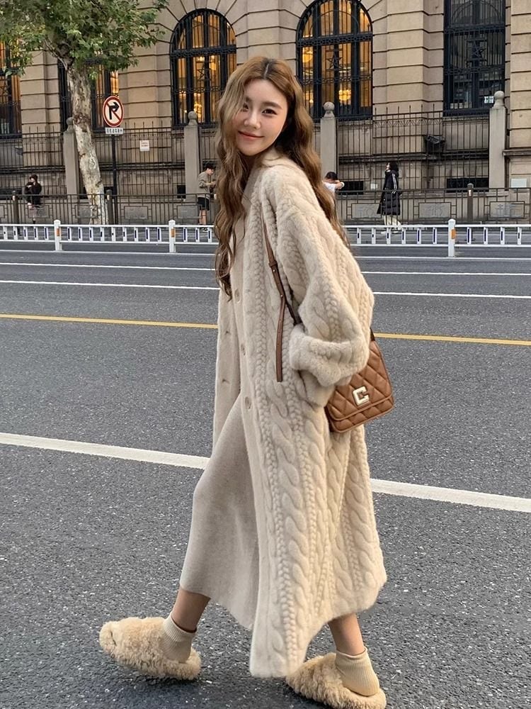 ボアコート ロングコート ダウンジャケットふわふわ レディース 厚手裏起毛イミテーションウサギ毛 レディースファッション 膝下丈 アウター アウター コート 毛皮ジャケットカジュアル