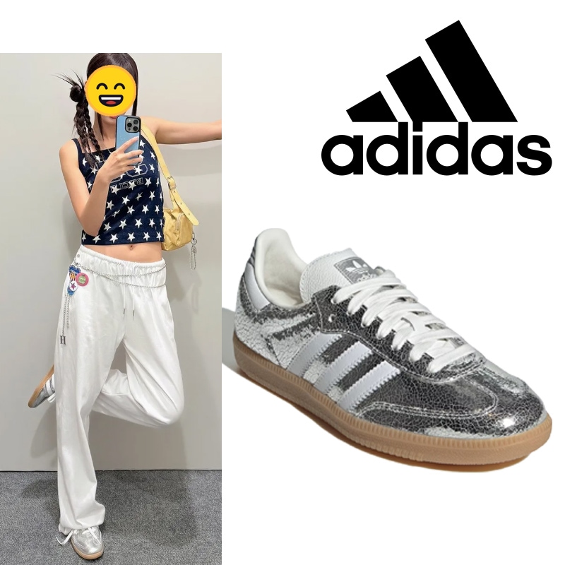 JR0035 SAMBA OG W レディース ローカット スニーカー シルバーメタリック ガムソール クラシック レザー 軽量 履きやすい コートスタイル 人気定番 毎日合わせやすい 通勤通学 14,432円