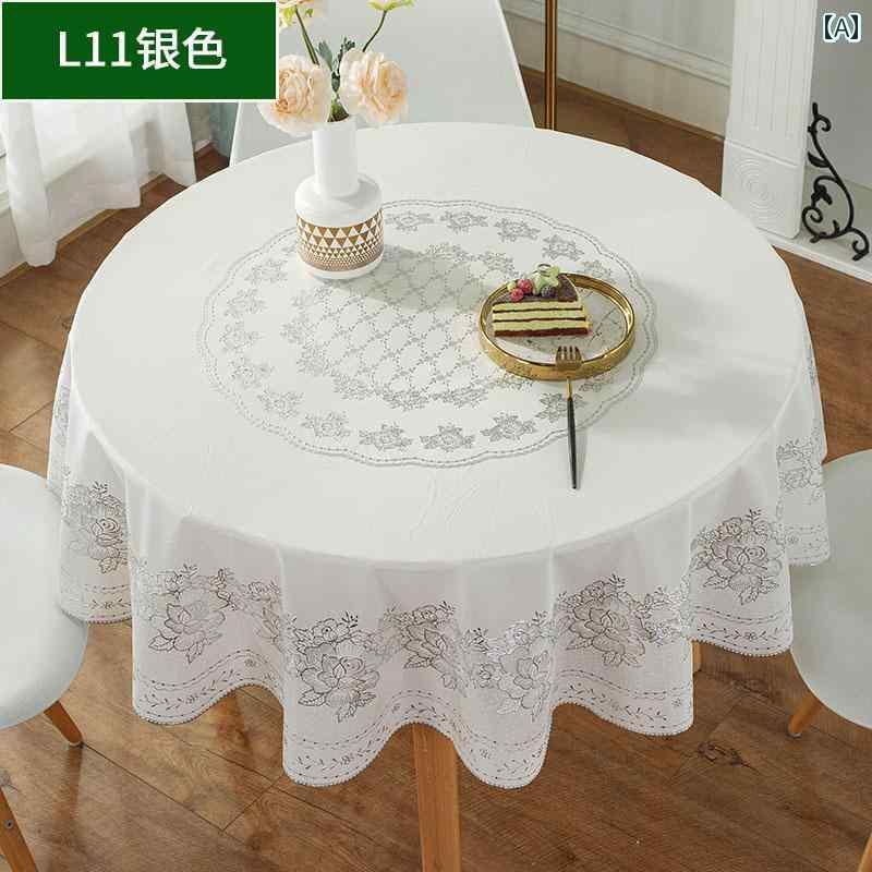 テーブルクロス 円形 おしゃれ 撥水 防水 耐油 耐熱 花 丸型 PVC 傷防止 滑りにくい 80 210cm 大きめサイズ デスク カバー ホテル レストラン リビング インテリア コーディネート