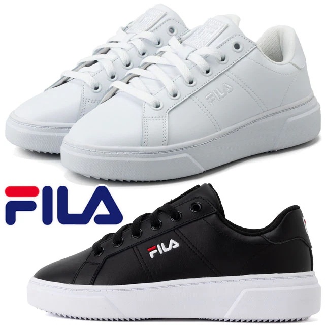 フィラ 厚底 スニーカー レディース コート プランピー ライト ローカット 軽量 カジュアルシューズ 真っ白スニーカー UFW23046 100 ホワイト 白 014 ブラック 黒 靴