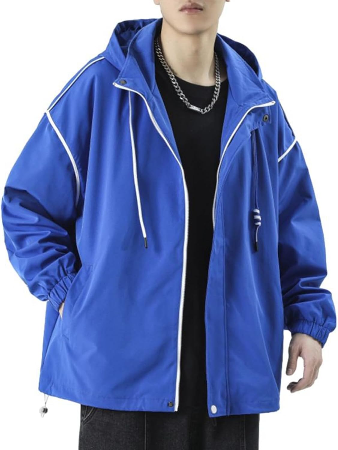 ウインドブレーカー 春秋 メンズ ブルゾン マウンテンジャケット アウトドア 登山服 フード付き 薄手 ジャンパー かっこいい ショート丈 トップス 山登り 釣る ファッション アウター