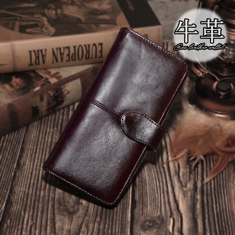 本革 長財布 サイフ ウォレット 小銭入れ wallet 牛革 カウレザー お札入れ ラウンドファスナー 大容量 カード入れ 財布 ボタン留め