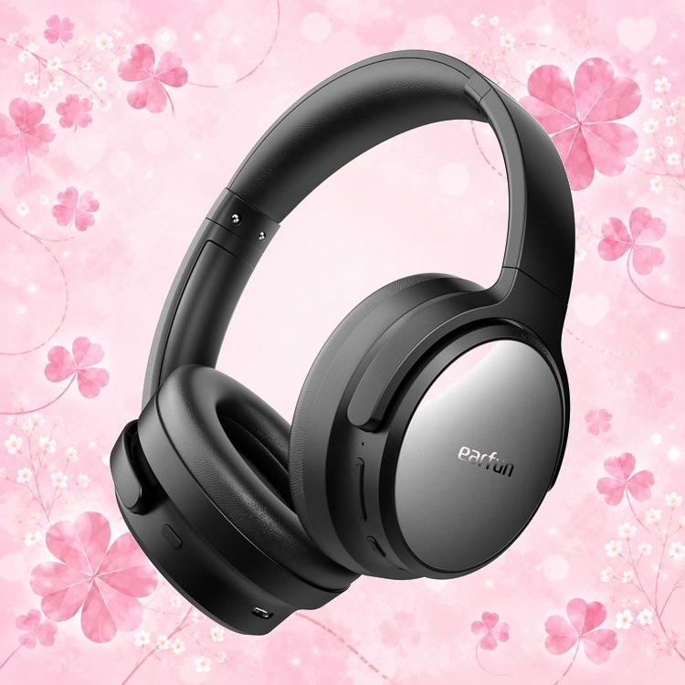 VGP 2025 金賞EarFun Tune Proワイヤレスヘッドホン Bluetooth 5.440mm +10mmデュアルドライバー 無線& USB-C & AUX有線接続 最大45dBのノイズ