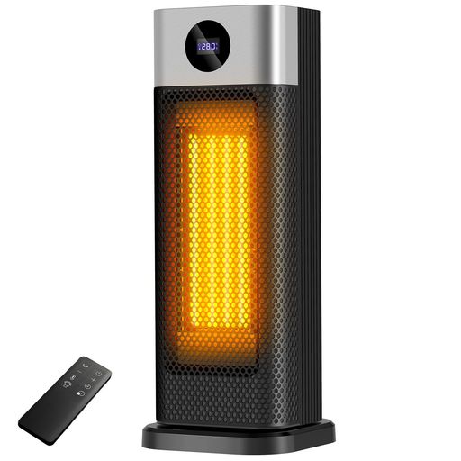 ヒーター セラミックファンヒーター 【ECO知能恒温・速暖】1200W 暖房器具 省エネ 首振り 足元 脱衣所 ヒーター ファンヒーター 3段階温度調整 送風&温風 タイマー リモコン付き セラミック