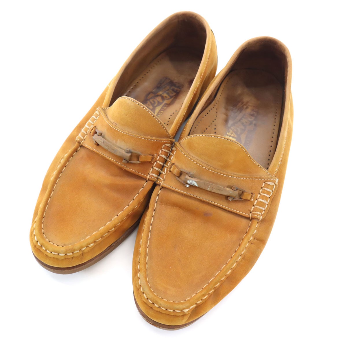 Salvatore Ferragamo サルヴァトーレフェラガモ イタリア製 スエードレザー ローファー 8 1/2 ブラウン メンズ 古着