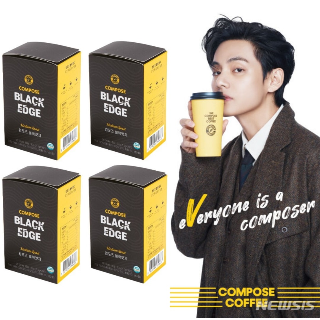 [BTS V] 4箱 コンポズコーヒー ブラックエッジ スティックコーヒー 6g* 20個* 4ボックス BTS Vモデル