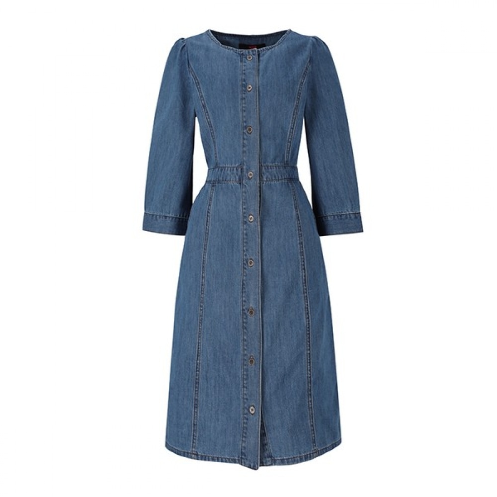 （フォレスト）スクエアネックデニムミディワンピース（SZ3OP83）