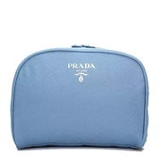 PRADA ロゴ入り 青色キャンバスポーチ