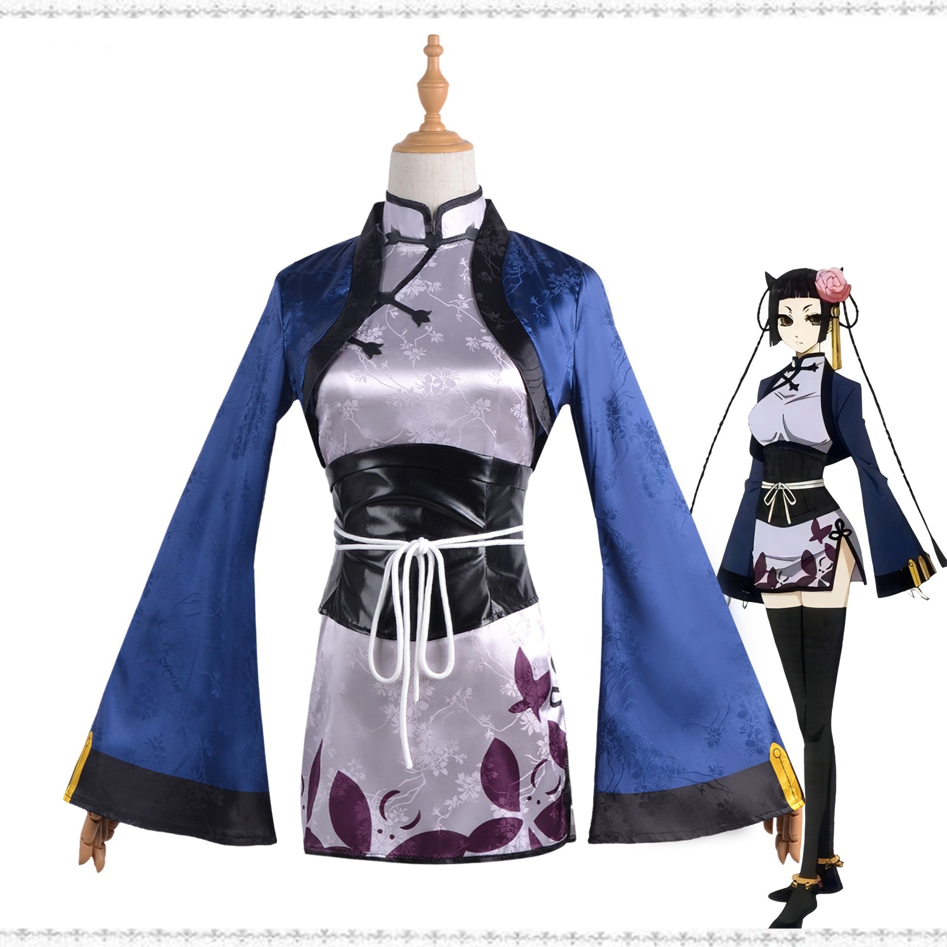 【即納&迅速な出荷】黒執事シャルル藍猫コスプレ衣装青猫チャイナドレスお姉さま少女アニメ衣装女