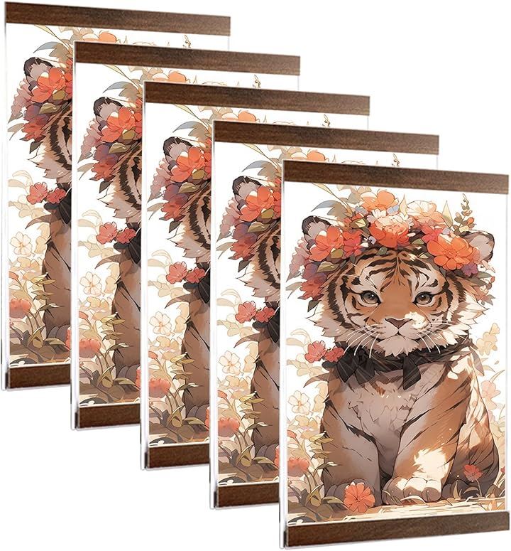 賞状額縁 5個セット A4の賞状用 壁掛け マグネット内蔵 180開閉 アクリルフレーム ディスプレイフレーム 表彰状 入替アートパネル 褒章 樹脂製フレーム 自己粘着式 学校(茶色) 5,003円