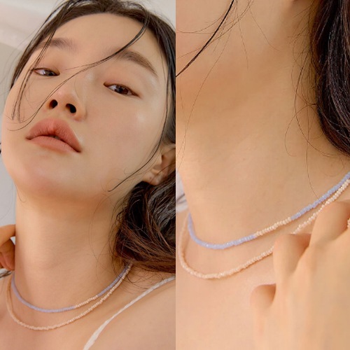 [キムスミイヒョンが着用] Blueshake Beads Necklaceセレブが愛するカスタムジュエリー韓国ファッションジュエリー人気ジュエリーSNSで人気デイリーアクセサリー