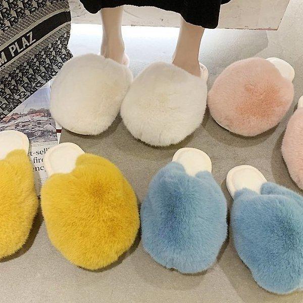 靴 女性 冬 リビング 室内 ファー スリッパ 室内履き 2cm/4色 sjoj0564