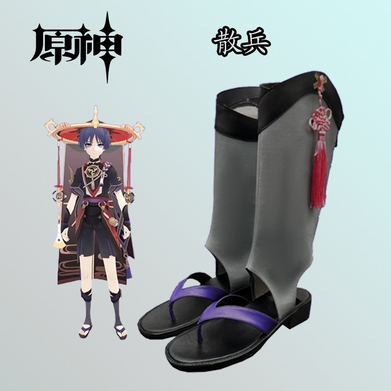 原神散兵靴デザインゲーム二次元キャラクター靴とブーツを写真とコミックで再現展示靴