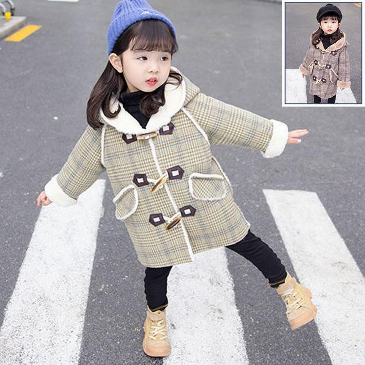 中綿コート [10月推奨/20%OFF]ダッフルコート 子供服 ラシャコート アウター ジュニア ミドル丈 秋冬 女の子 フード付き ジャケット 防寒 キッズ キッズコート