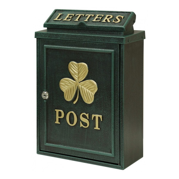 MOJYU WM-069 鋳物壁掛けポスト Clover(クローバー) グリーン メーカー直送