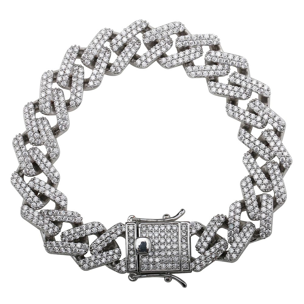 パヴェ喜平ブレスレットシルバー 密度高め [b177]