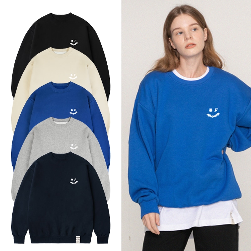 [UNISEX] Small Cloud Drawing Smile Sweatshirt_5color