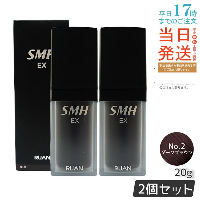 【2個セット】 ルアン スーパーミリオンヘアー EX 20g No.2ダークブラウン ボリューム ふりかけ 薄毛 抜け毛 白髪 対策 増毛パウダー 髪 頭皮 分け目 薄毛隠し