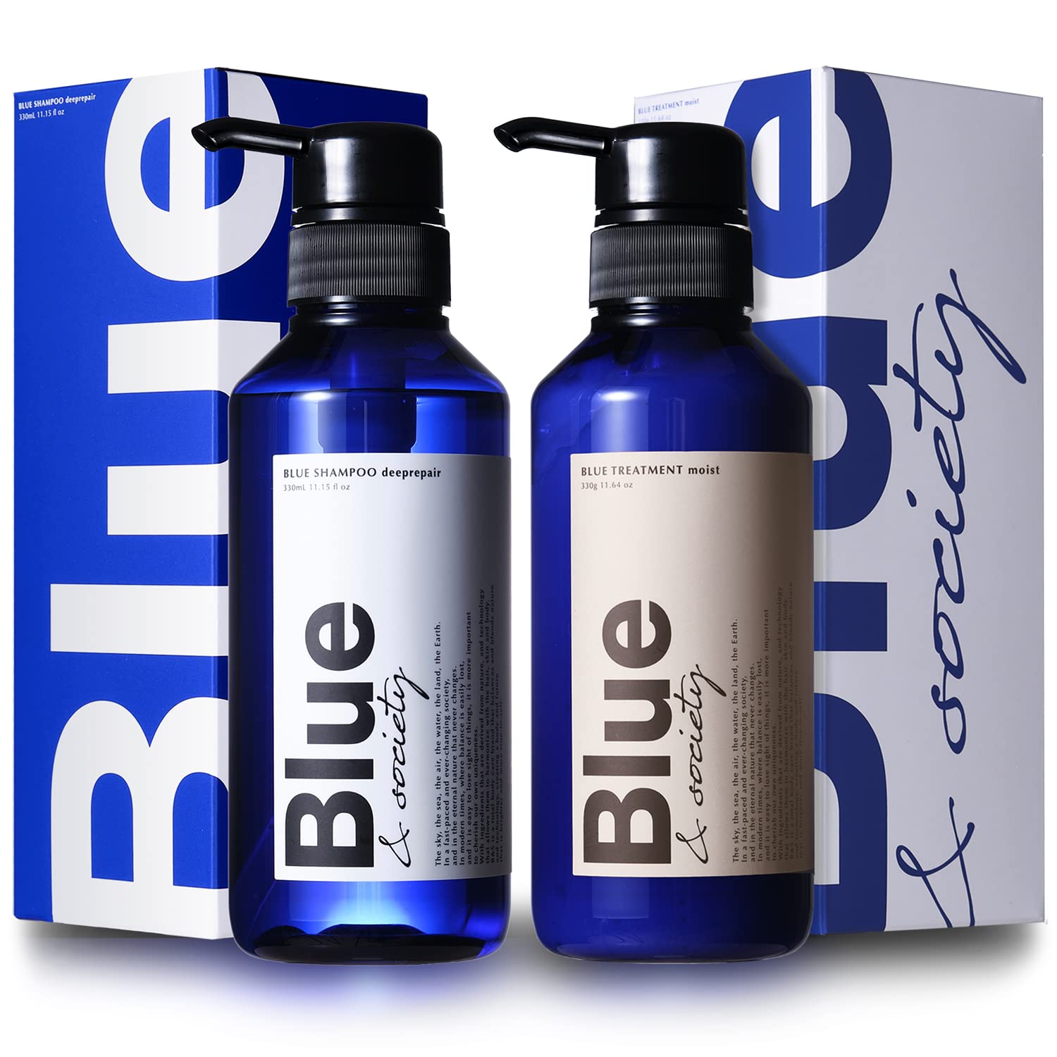 [セット] Blue 香水シャンプー 325ml & トリートメント 330g メンズ 調香師が監修 ジャスミン&ホワイトムスクの香り 美容室専売品 ブルー アミノ酸 サロンシャンプー コンディショナ