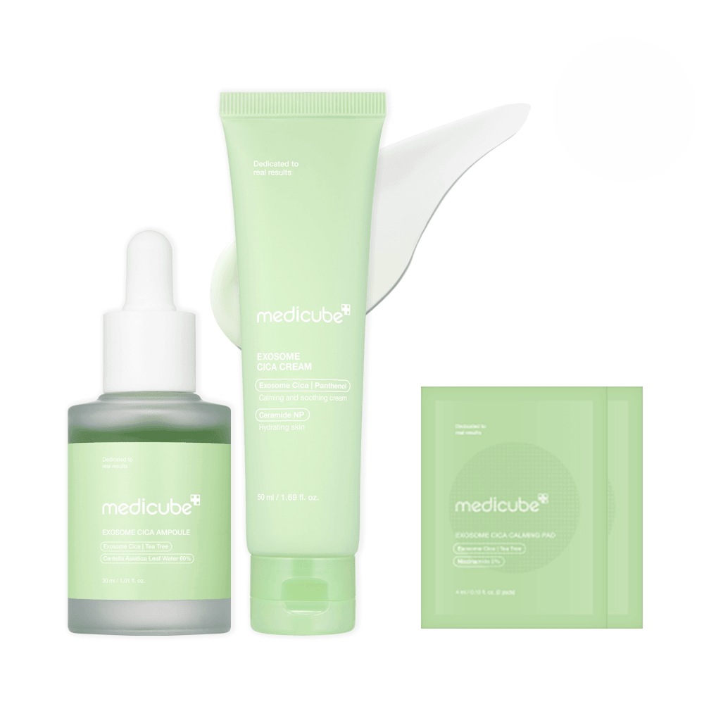 メディキューブ エキゾウム ツボクサ 鎮静 シカケア 2点 セット (シカアンプル 30ml+シカクリーム 50ml)