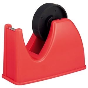 （まとめ） TANOSEE テープカッター台 大巻/小巻両用 赤 1台 [x15セット]