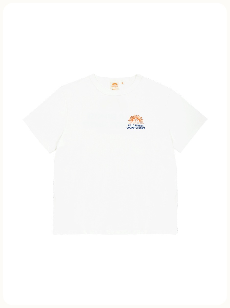HELLO SUNRISE 90s Two Tone Logo Tee Off White 10,900円
