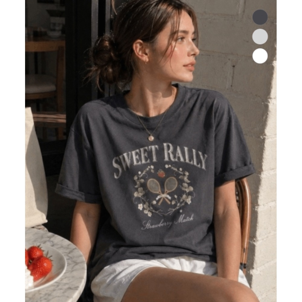 WILSON ストロベリー&クリームオーバーフィットTシャツ W (3color)