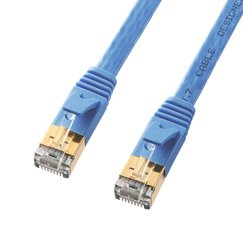 （まとめ買い）カテゴリ7フラットLANケーブル 10m ブルー KB-FL7-10BLN [x3]