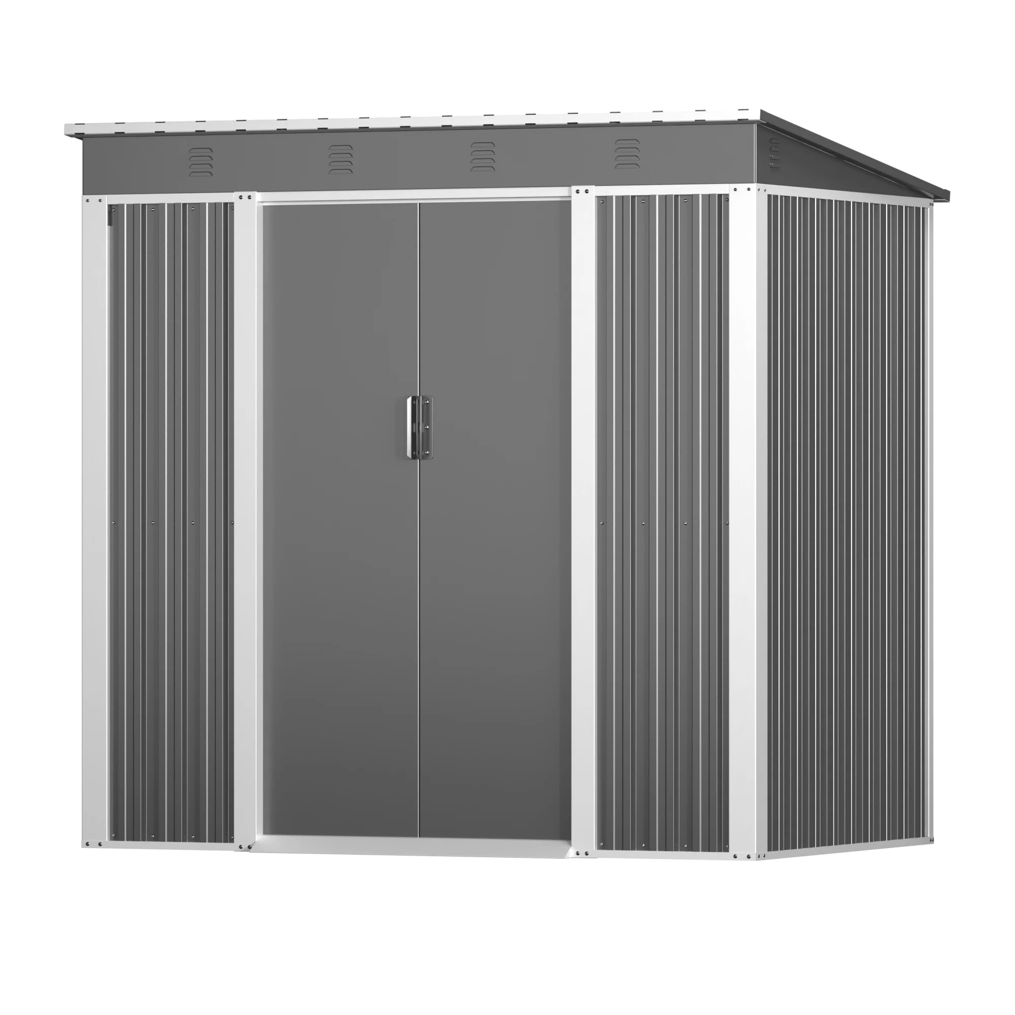 2025年新仕様物置 屋外 スチール 倉庫 戸外収納庫 幅180*奥行き120*高185 物置き おしゃれ 大型 収納庫 屋外物置 防さび ベランダ 防水 ドア 引戸 スチール物置 屋外収