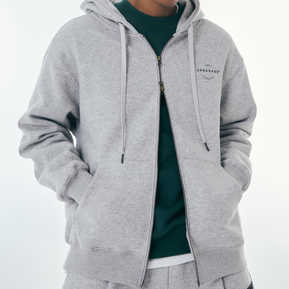 Daily standard hoodie zip-up (Melange Gray)