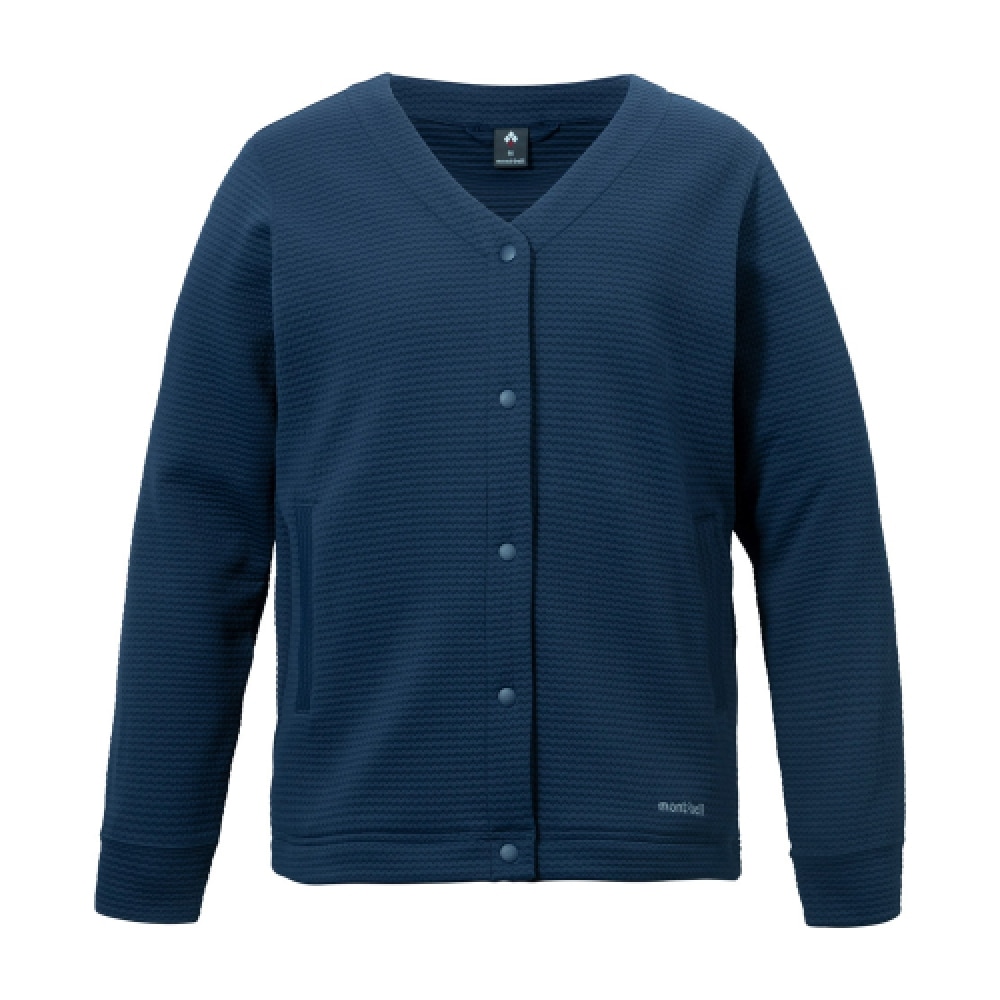 モンベルリップルニットカーディガンレディースネイビー JBWIFWJW112