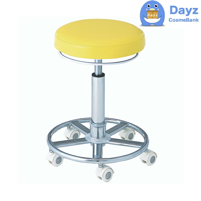 スターカッティングチェア ホワイトキャスター　イエロー　　カットチェアー 椅子 定番品　　キャンセル返品不可商品