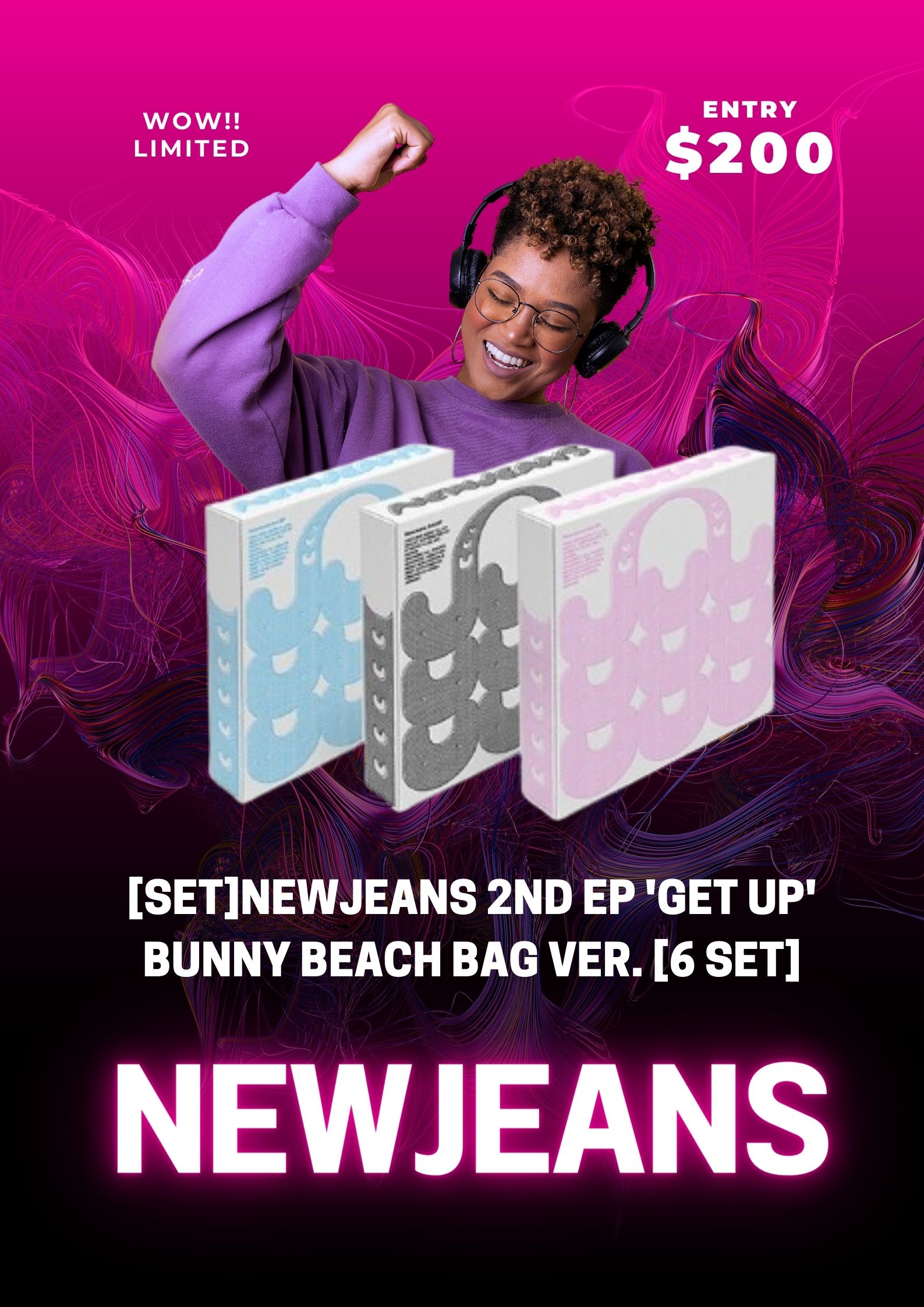 [NEWJEANS]NewJeans 2nd EP Get Up Bunny Beach Bag ver. [6 SET]