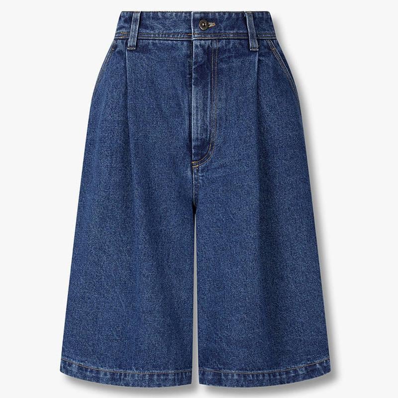 デニムタックプリーツバミューダパンツ 9176262982