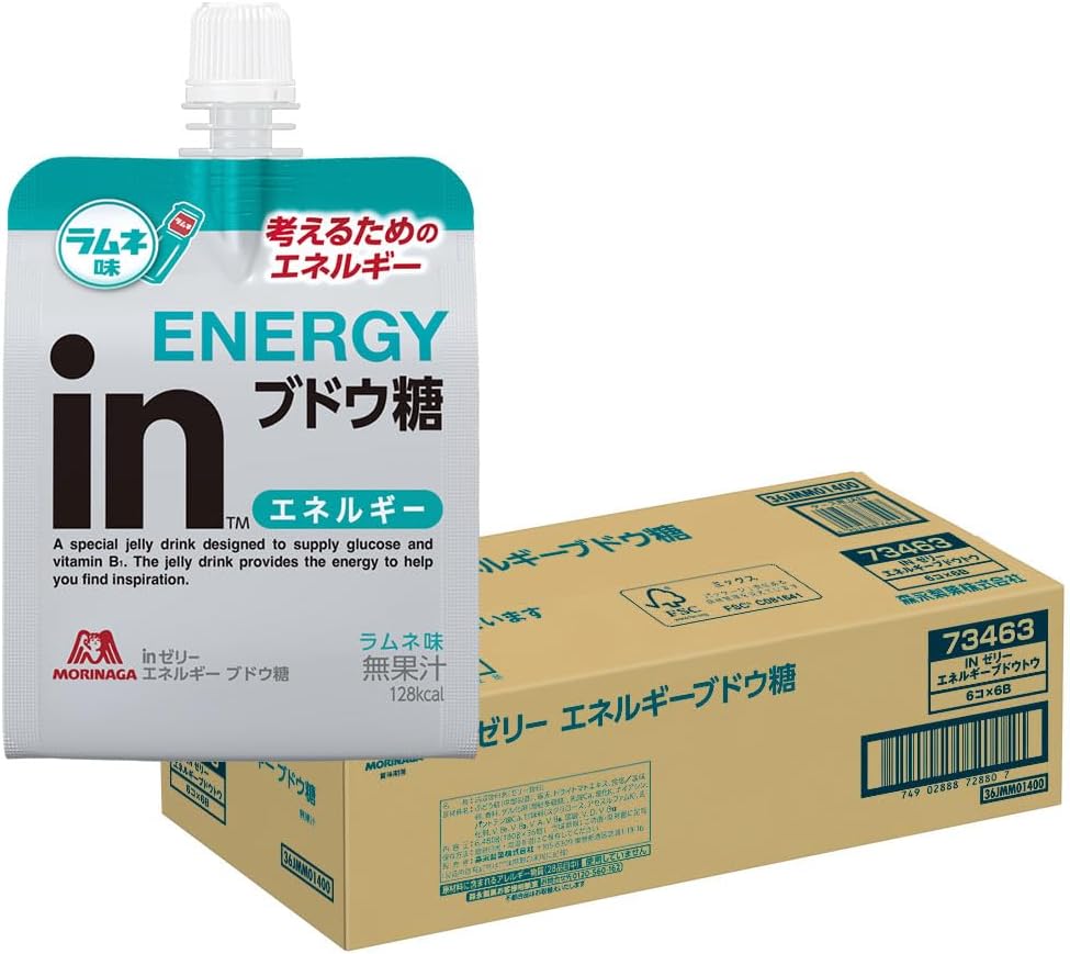 森永製菓 inゼリー エネルギーブドウ糖 180g ×36個 ラムネ味 10秒チャージ ぶどう糖30g配合 1食分のビタミンB1配合 朝食 防災 非常食 差し入れ 体調管理 受験 集中 国産