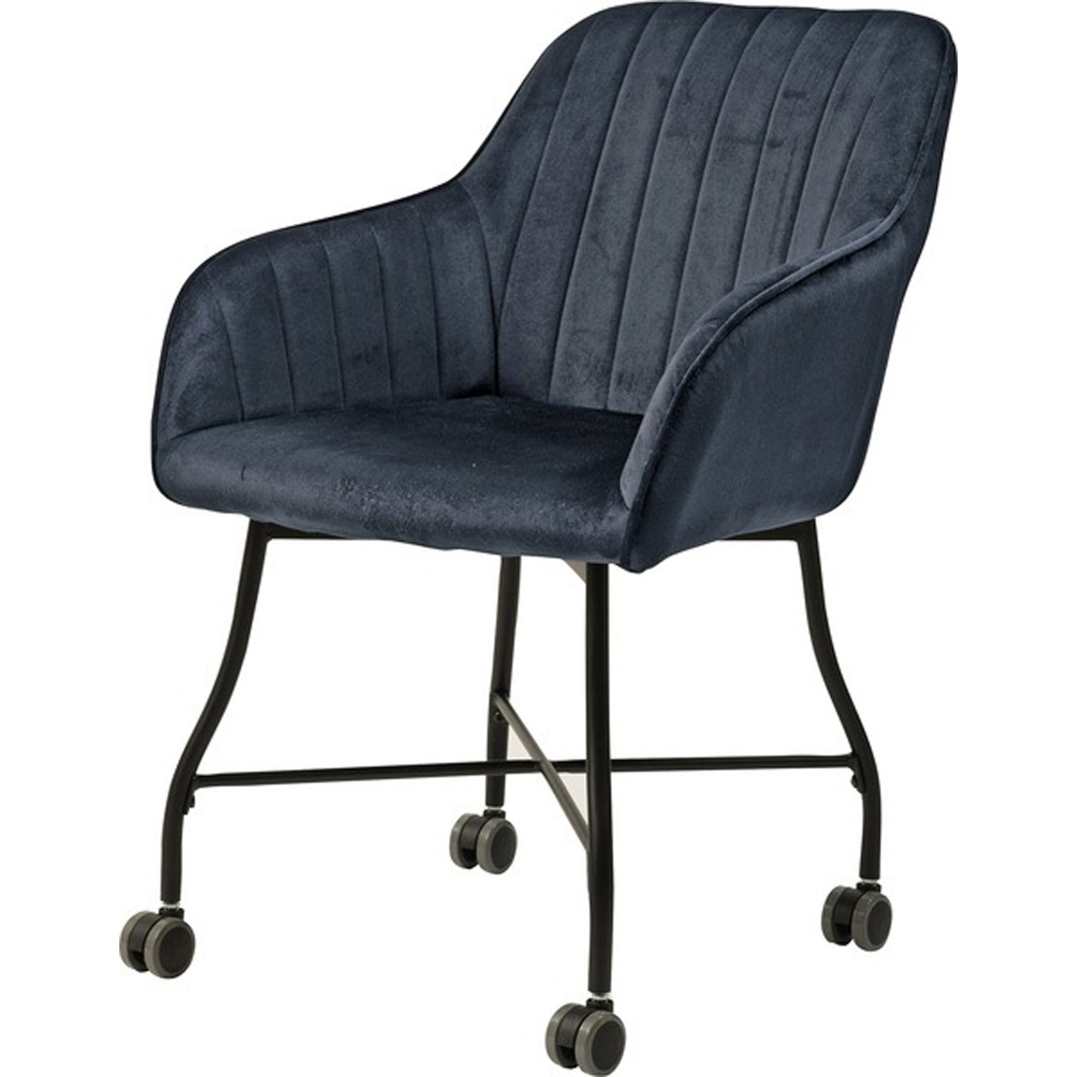 チェア TOE-121 ダイニングチェア キャスター ベロア デスクチェア ブラック グレー 座面高46 椅子 おしゃれ モノトーン 広め ゆったり オフィスチェア 肘掛け 韓国 エレガンス かわいい