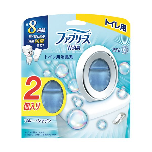 （まとめ） P＆GファブリーズW消臭 トイレ用消臭剤 ブルー/シャボン 6.3mL 1パック（2個） [x5セット]