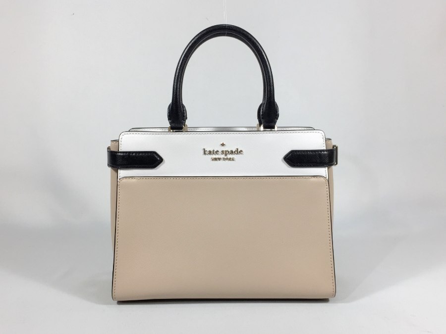 ハンドバッグ レザー ベージュホワイト 【中古品】