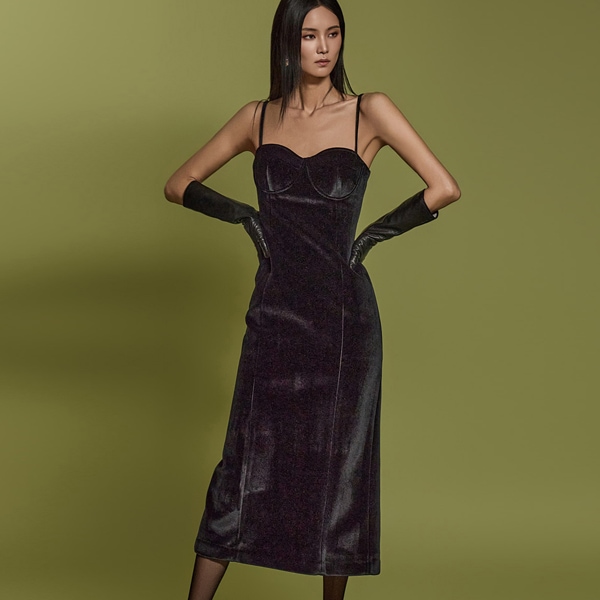 D5148 ベルベット ワンピース