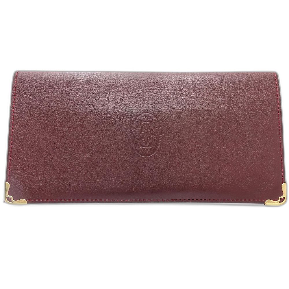 【中古】札入れ CRL3001360 マストライン ロングフラップウォレット レザー ボルドー レディース /181941
