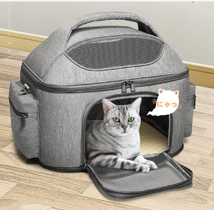 大人気 犬 猫 キャリー ペット キャリーバッグ 大きめ 小型犬 ソフトクレート 折りたたみ可 マット付き 3WAY ショルダー 通院用