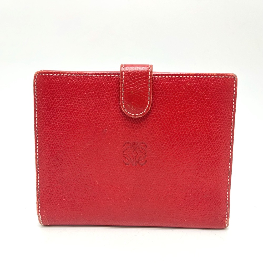 2つ折り財布 アナグラム 財布 ウォレット コンパクトウォレット レザー レッド