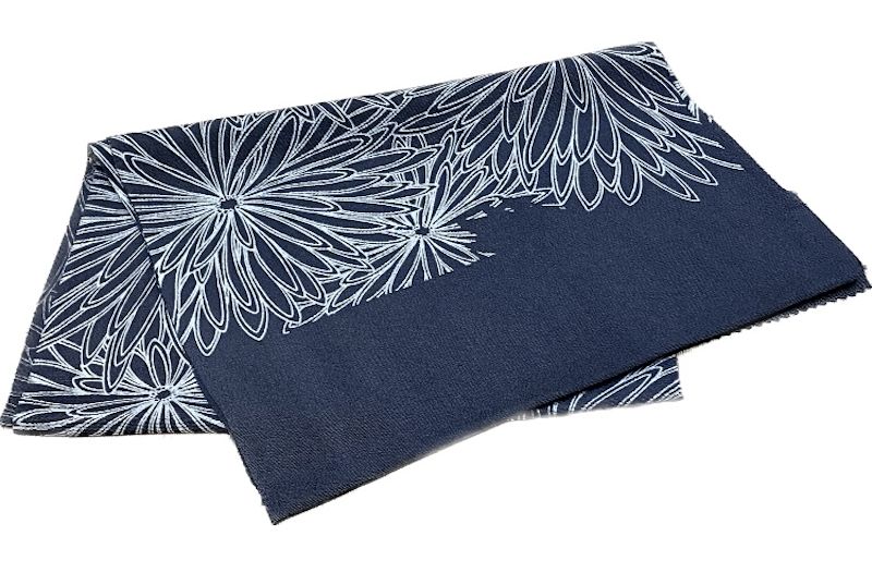 帯揚 大輪菊柄 墨色 (全2色) [obiage025]