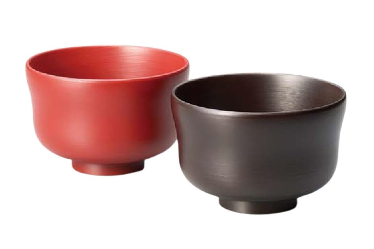 J-kitchens お椀 日本製 刷毛錆 瓢汁椀 根来曙 (2客) 10.3cm 漆塗り 手塗り その壱