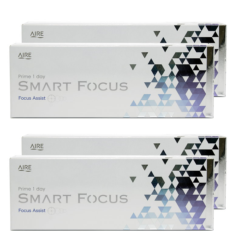 4箱セット 遠近両用 1日使い捨て コンタクトレンズ プライム ワンデー スマートフォーカス 1箱30枚 含水率58% 高含水 うるおい UVカット