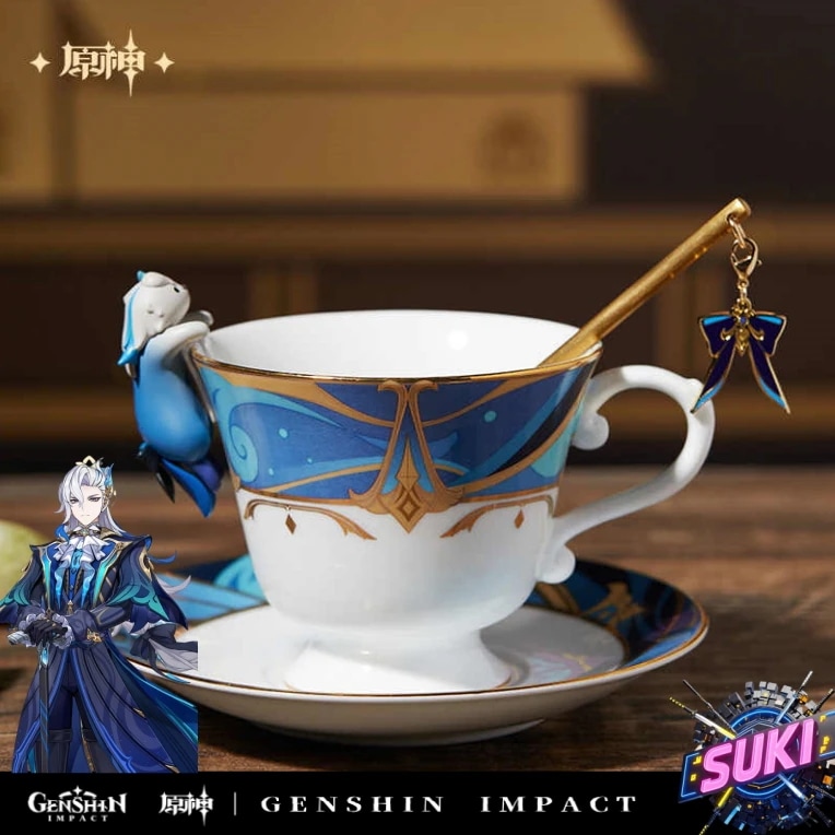 「カップ&ソーサーセット」【プロ品質を極める!】原神 グッズ / ヌヴィレット インプレッションシリーズ / Genshin Impact Neuvillette 那维莱特 げんしん コスプレ